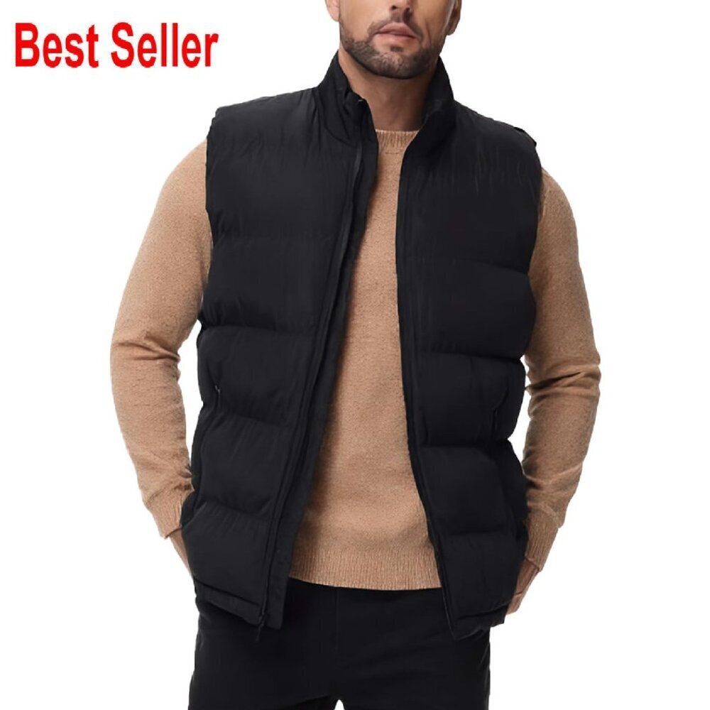 Men's Puffer Vest Lightweight Water-Resistant Outdoor Winter Layering Essential